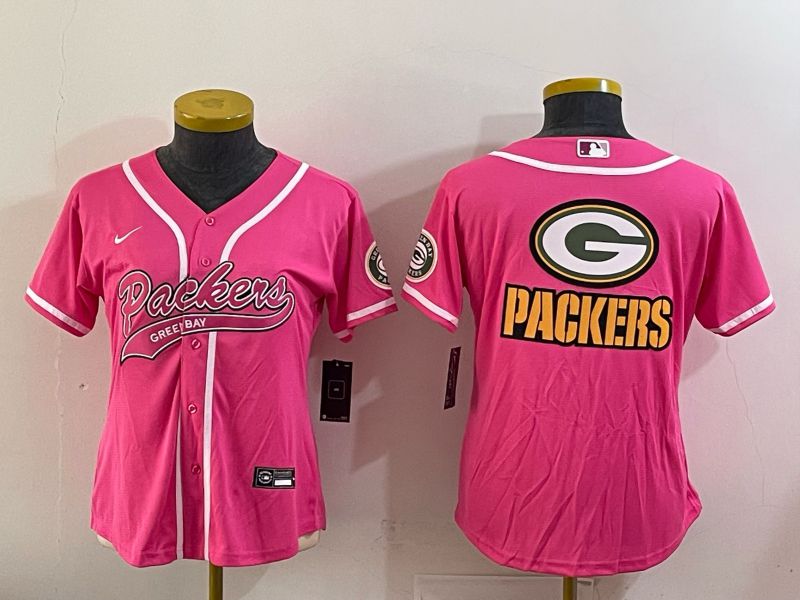 Youth 2025 Green Bay Packers Blank Pink Nike Limited NFL Jersey style 04